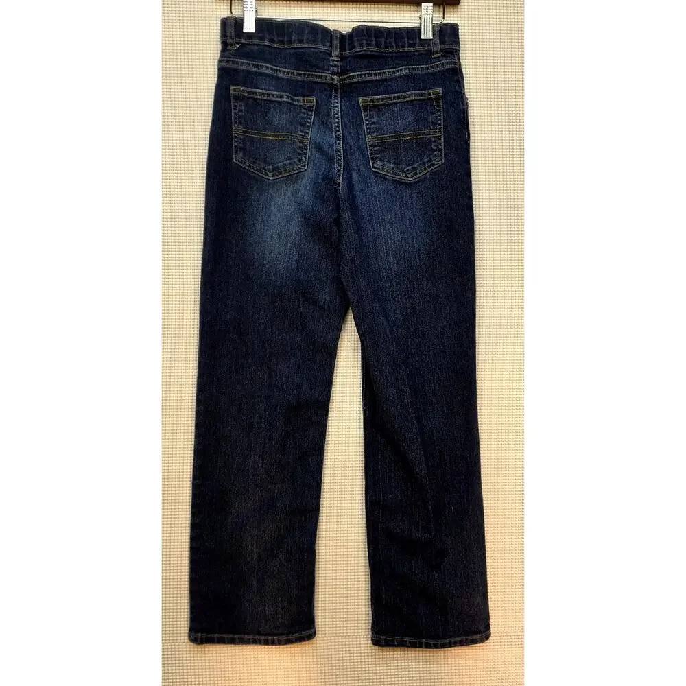 OshKosh B'gosh Boys Classic Straight Leg Jeans Dark Wash Stretch 12R Adjustable